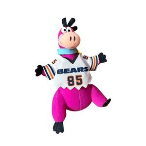 Vintage Play-By-Play Flintstones Dino Plush Chicago Bears NFL Jersey 85 Pink Toy